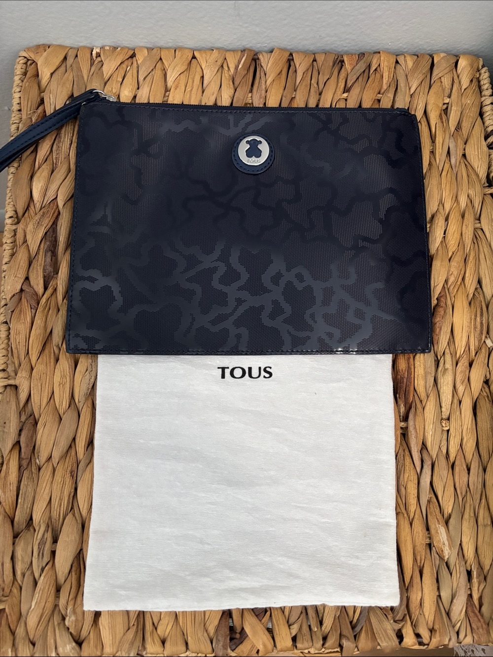 TOUS navy Patterned Wristlet Pouch/clutch